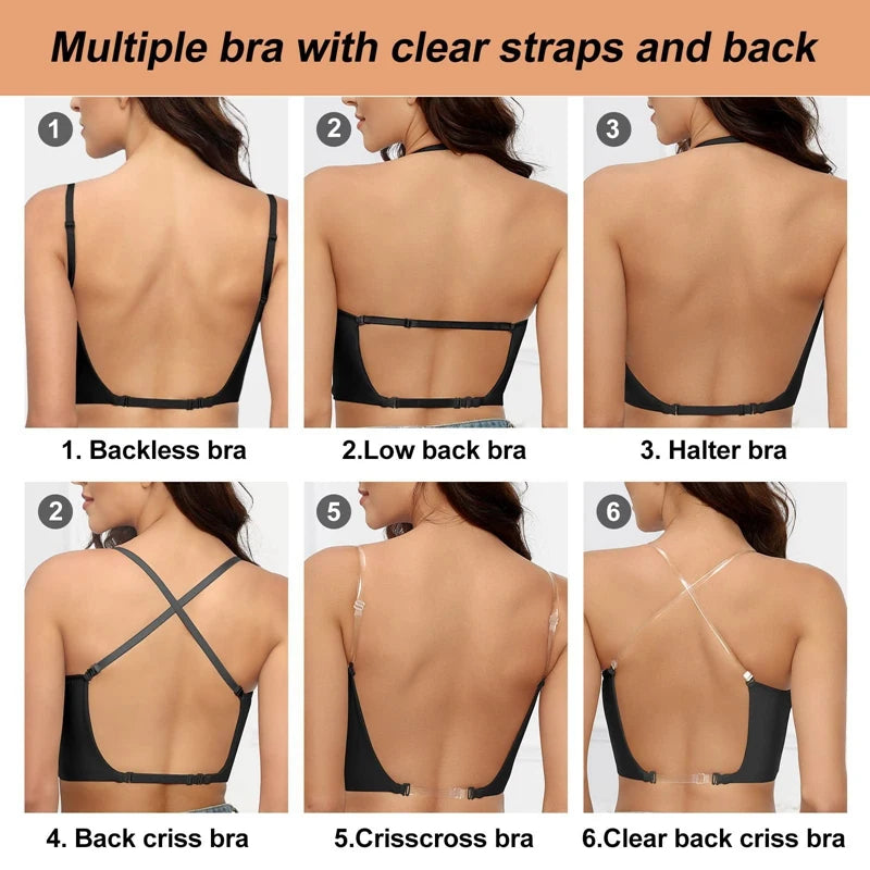 Soutien-gorge Invisible avec Bretelles transparentes pour femmes