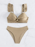 Maillot de bain deux pièces à volants pour femmes