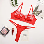 Ensemble de lingerie en dentelle à volants pour femmes
