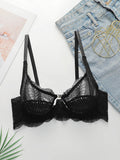 Soutien-gorge sexy en dentelle ultra-fine à boutons sur le devant pour femmes