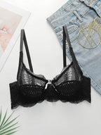 Soutien-gorge sexy en dentelle ultra-fine à boutons sur le devant pour femmes