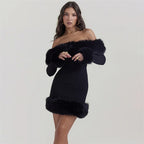 Robes de soirée élégantes en fausse fourrure pour femmes