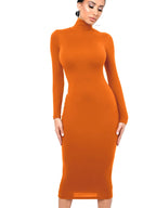 Robe à manches longues et col roulé pour femmes