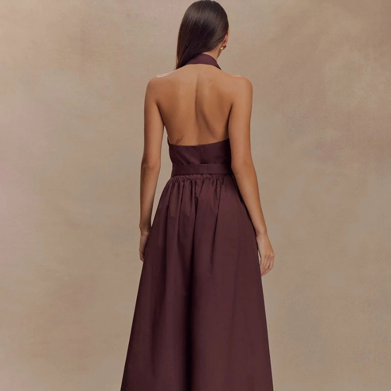 Robe longue dos nu pour femmes