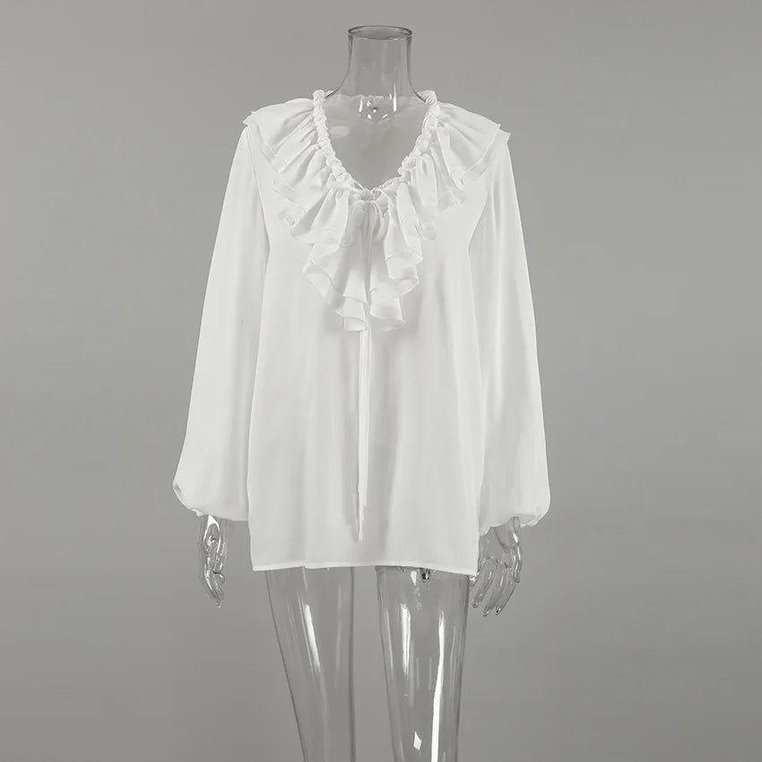 Chemise décontracté à col en v pour femmes