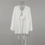 Chemise décontracté à col en v pour femmes