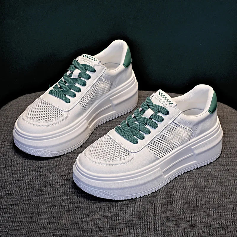 baskets en cuir véritable pour femmes,