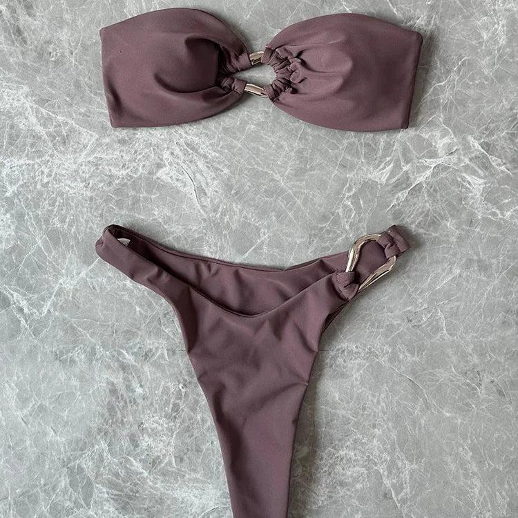 Maillots de bain deux pièce Push Up taille basse pour femmes