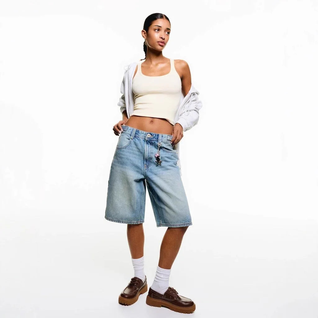 Jean ample taille moyenne pour femmes