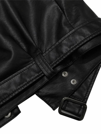 Veste perfecto femme noire en cuir synthétique