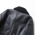 Veste en faux cuir d'agneau pour femmes