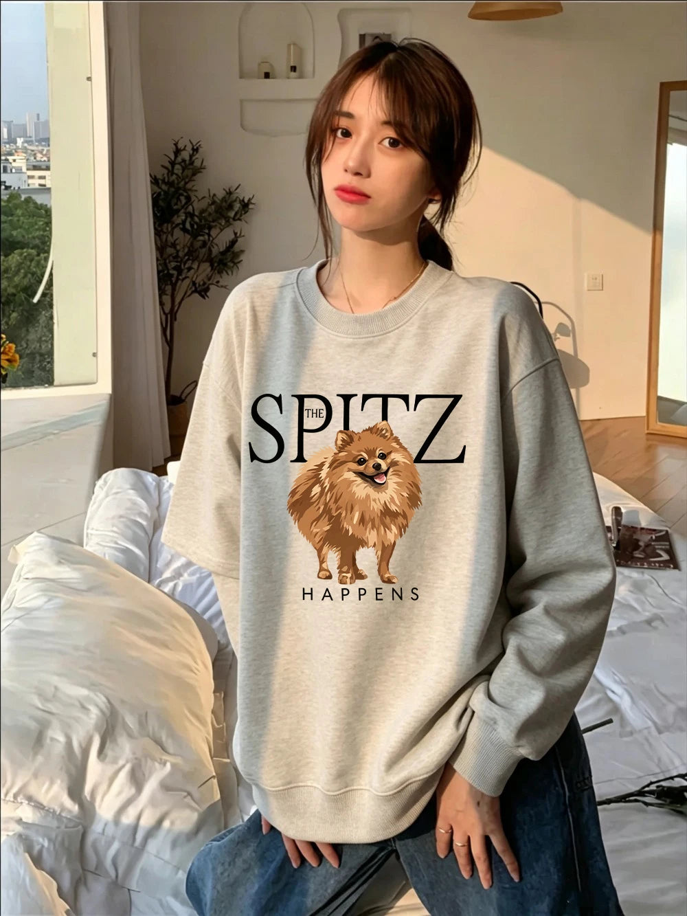 Sweat-shirts imprimés The Spitz Happens pour femmes
