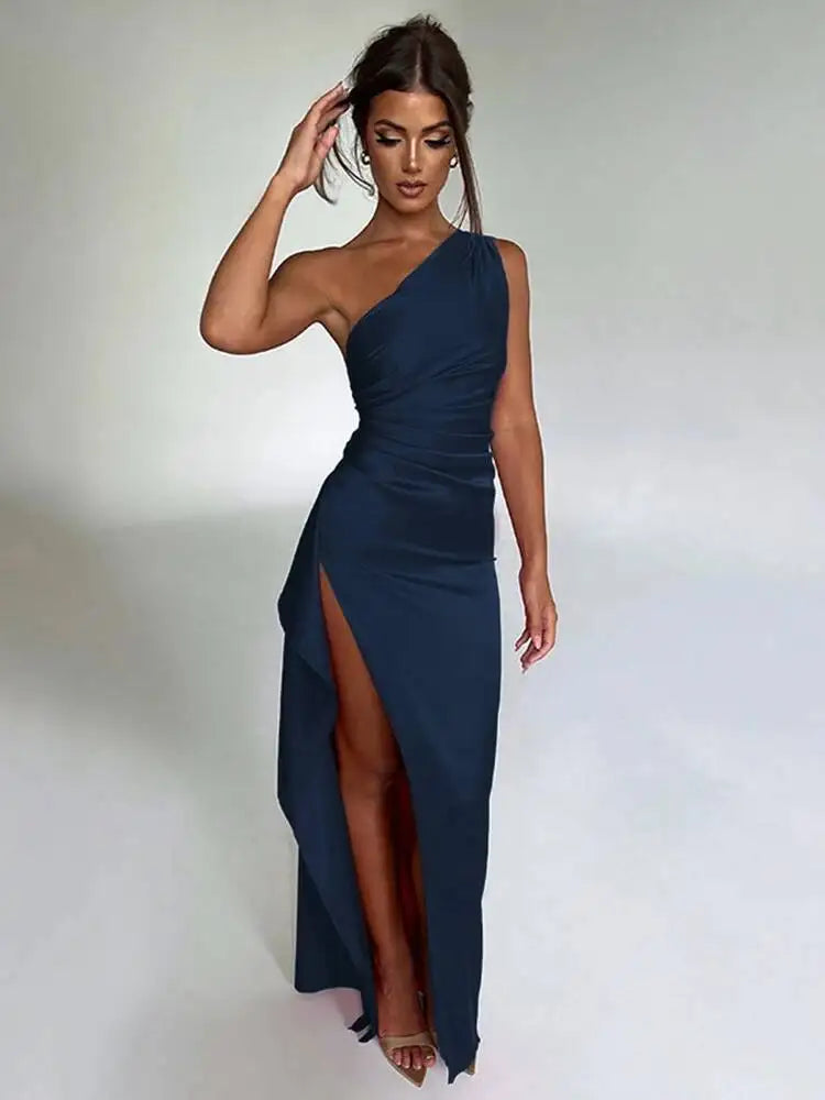 Robe longue en satin pour femmes