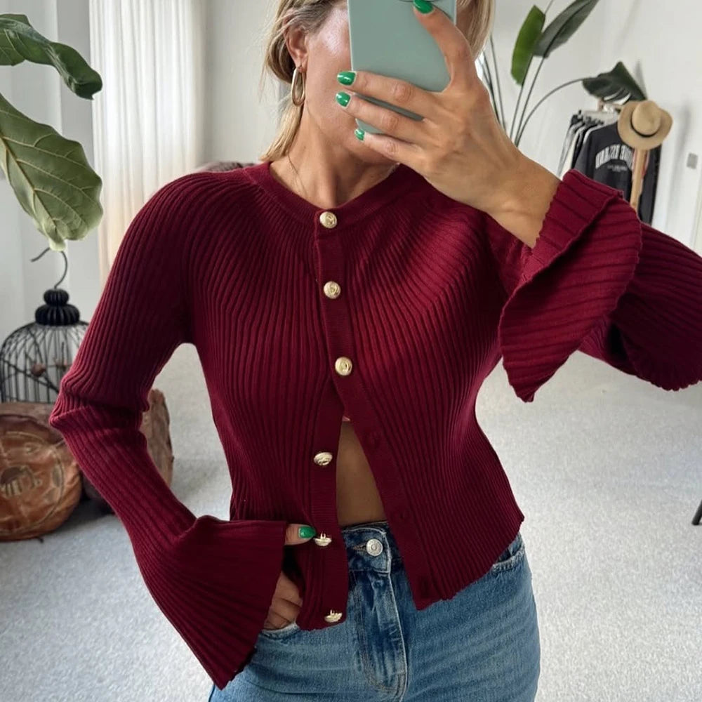 Cardigan à simple boutonnage pour femmes