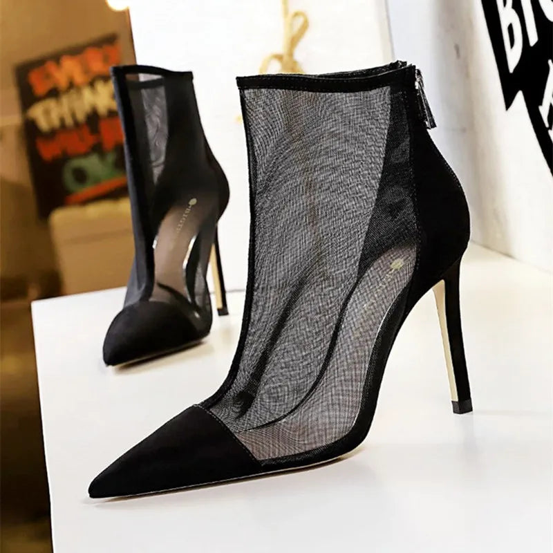 Bottines creuses en maille pour femmes