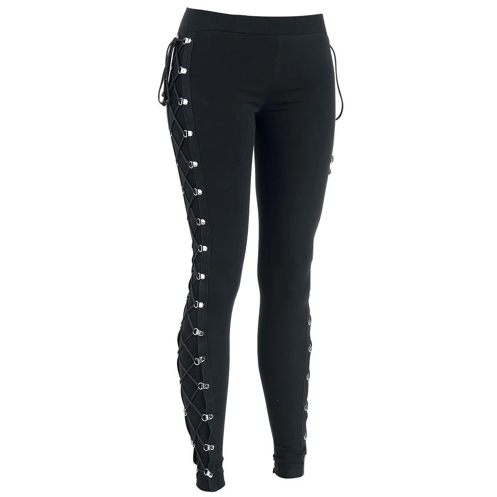 Leggings à lacets gothiques pour femmes
