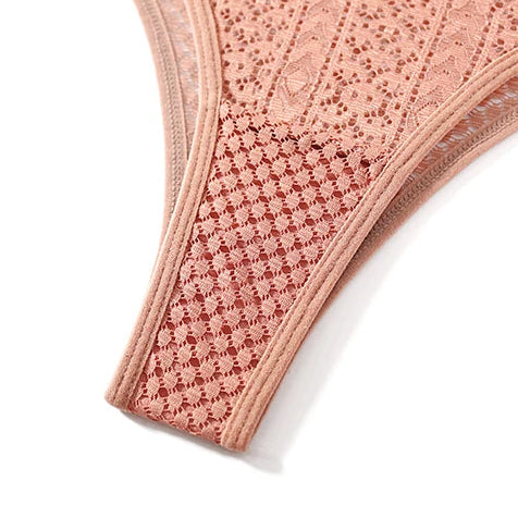 Culotte transparent en dentelle ajourée pour femmes