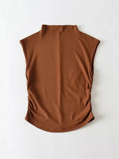 Débardeur Col Roulé Femme – Coupe Courte