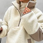 Sweat-shirt surdimensionné à col montant pour femmes