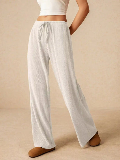 Pantalon Large Femme – Taille Haute et Uni