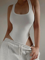 Body sans manches en maille, sexy et moulant pour femmes