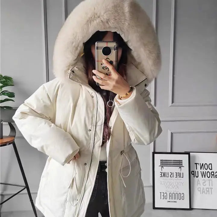 Parka Femme – Doublure Effet Fourrure et Coton Matelassé