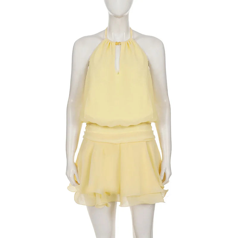 Robe mini élégante dos nu pour femmes