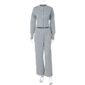Ensemble deux pièces cardigan boutonné et pantalon large pour femmes