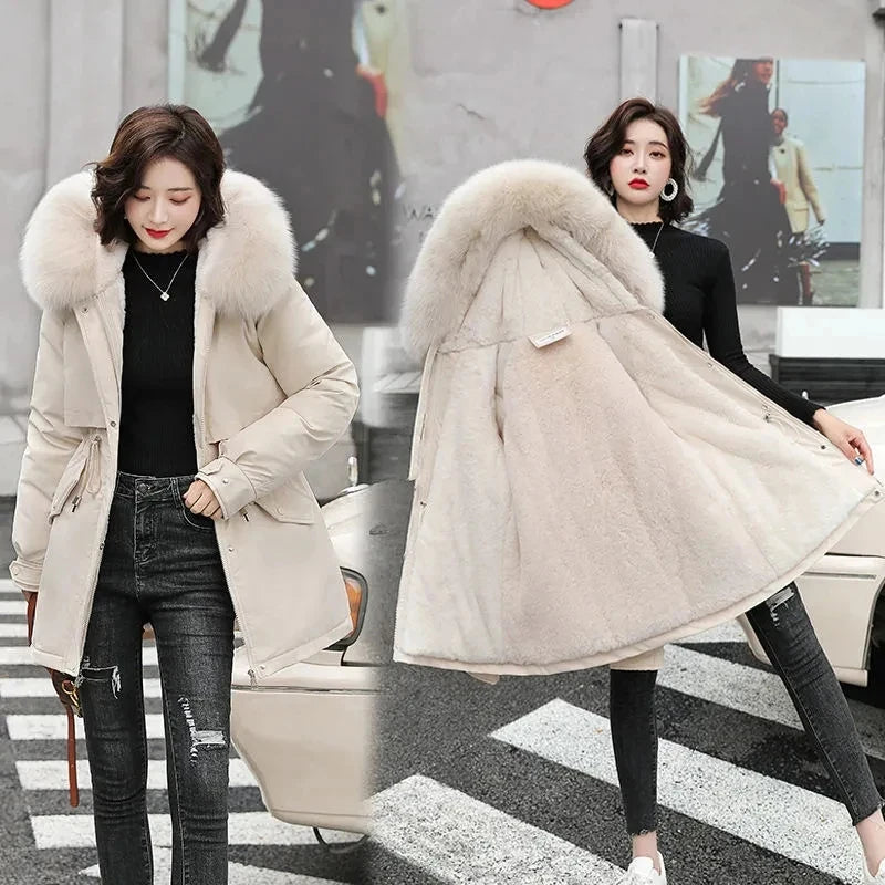 Manteau à doublure en laine pour femmes