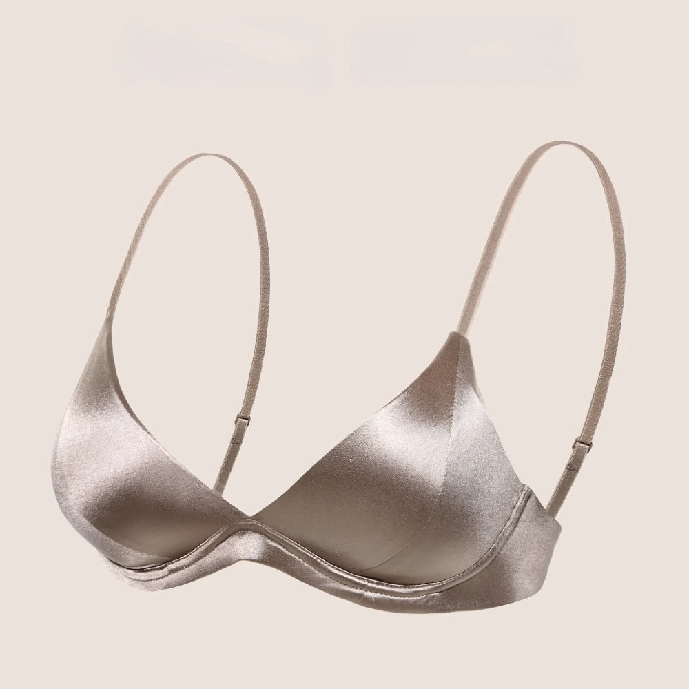 Ensemble soutien-gorge push-up sans armatures et culotte en dentelle pour femmes