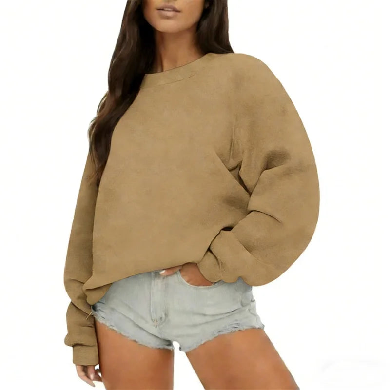Pull décontracté couleur unie pour femmes
