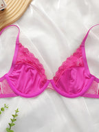 Soutien-gorge rouge rose à la mode avec anneau en acier pour femmes