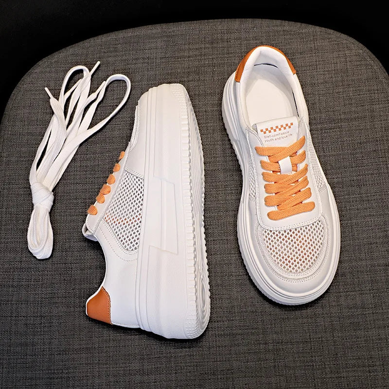 baskets en cuir véritable pour femmes,