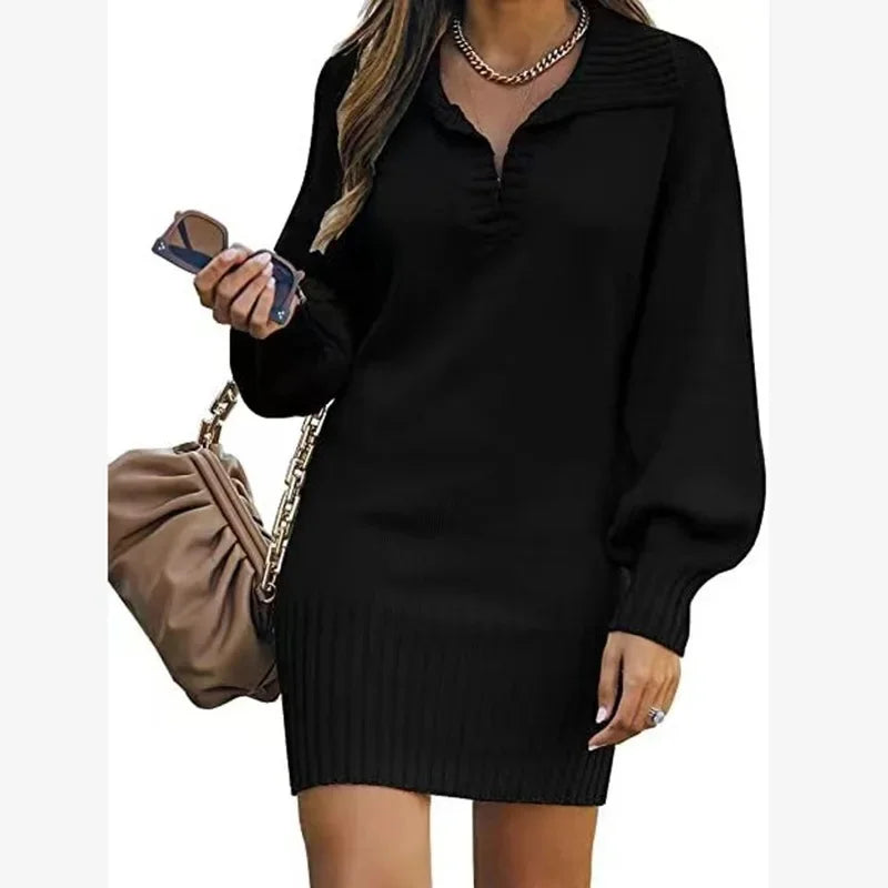 Robe pull mi-longue pour femmes