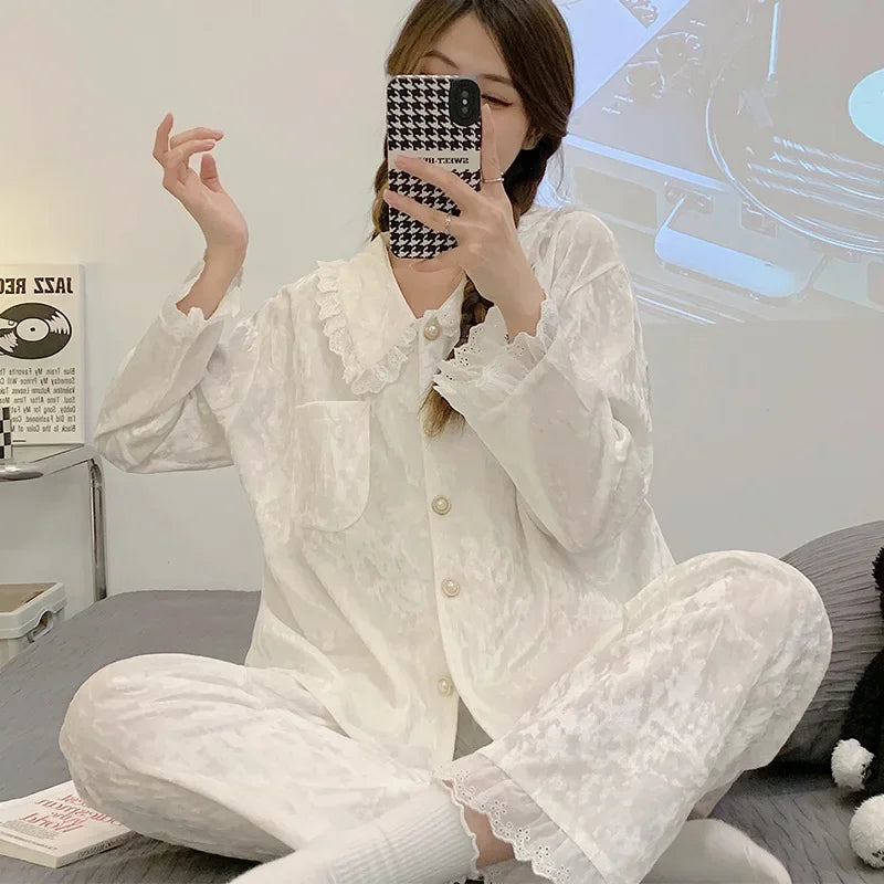 Ensemble de pyjama en velours pour femmes