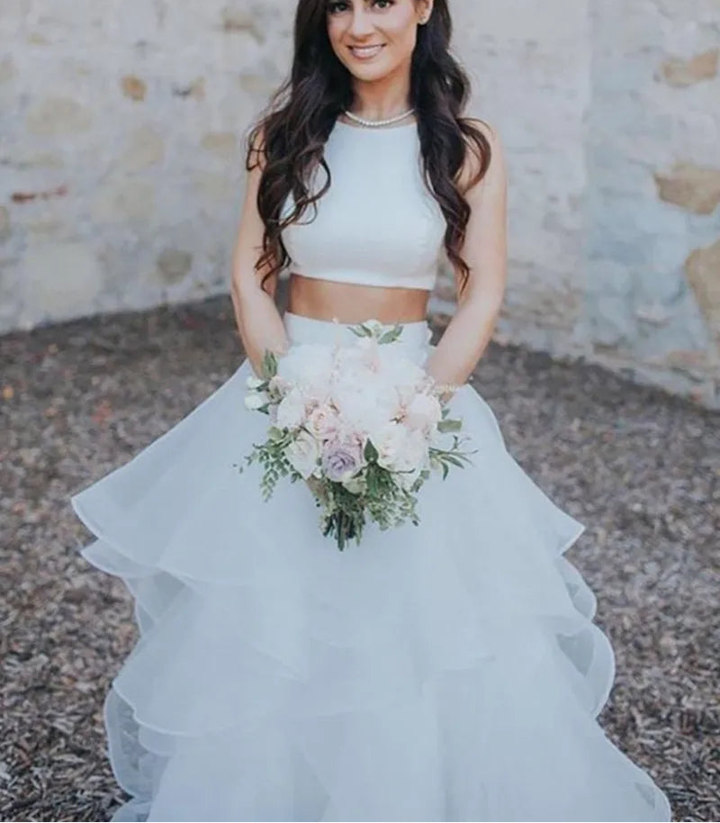 Robe de mariée bohème élégante en forme de A pour femmes
