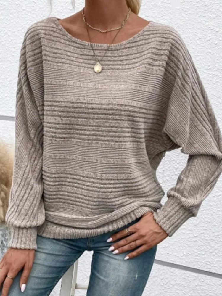 T-shirt décontracté à manches et col rond pour femmes