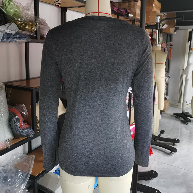 T-shirt court à manches longues pour femmes