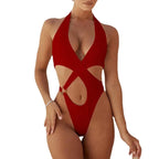Maillot de bain une pièce croisé pour femmes