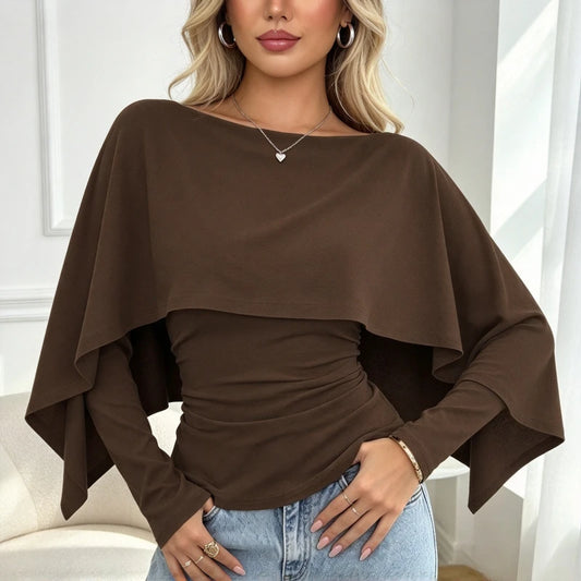 Chemisier Cape Femme – Col Bateau Élégant