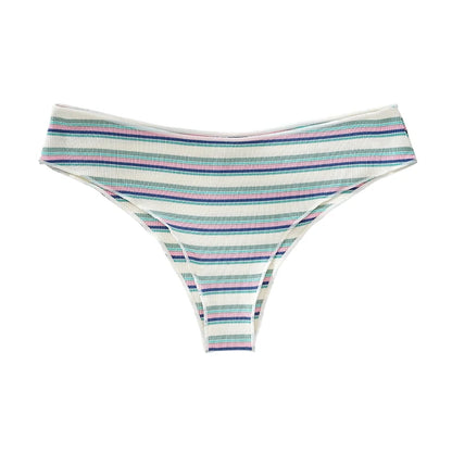 String Coton Femme – Rayures Arc-en-Ciel