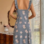 Robe de nuit rétro à volants pour femmes