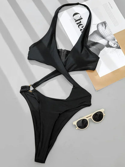 Monokini Femme – Échancré et Liens Croisés