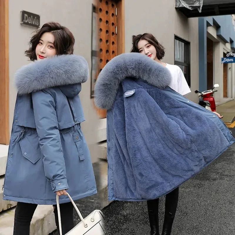 Manteau à doublure en laine pour femmes
