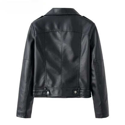 Veste courte femme en simili cuir style Y2K streetwear