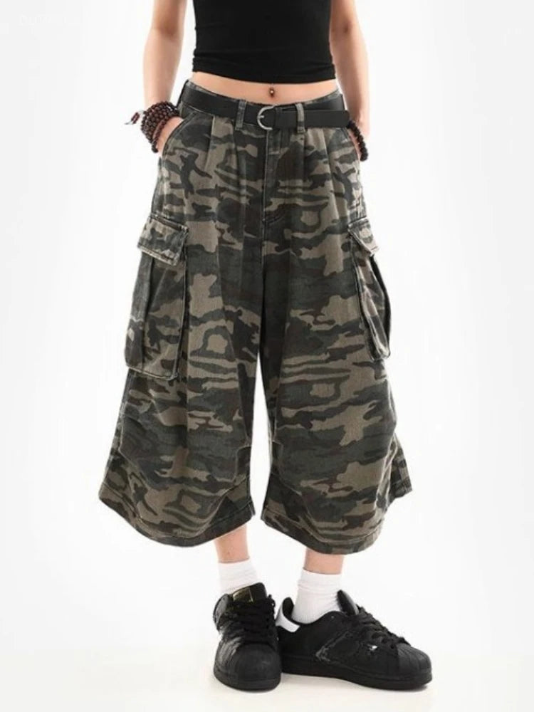 Pantalon court de Camouflage rétro américain pour femmes