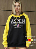 Sweat à capuche Aspen Colorado Letter Collision pour femmes