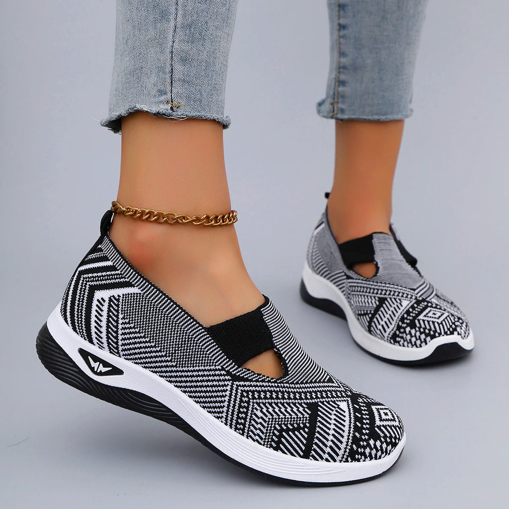 Chaussures plates d'été en maille respirante pour femmes