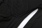 Robe longue moulante à dos nu et lacets pour femmes