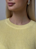 Pull basique tricoté col rond pour femmes